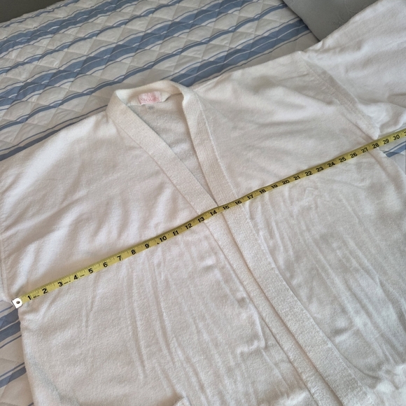 Just For Women White Cotton Terry Spa Robe - 1X/2X - Picture 3 of 13